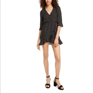 Q+A Los Angeles Womens Black Polka Dot Long Sleeve